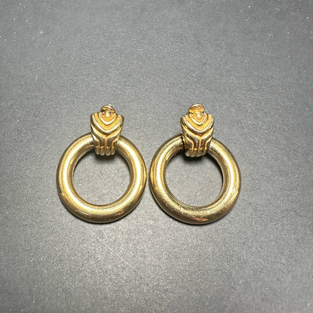 Givenchy Vintage Clip On Hoop Earrings